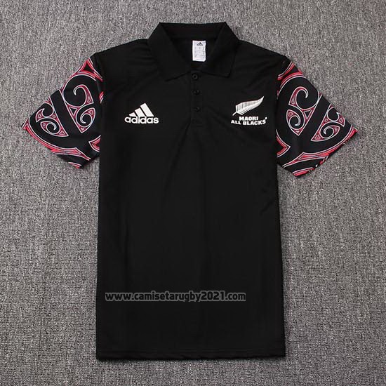Camiseta Polo Nueva Zelandia All Blacks Maori Rugby 2019 Negro